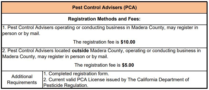 Pest Control Advisor registration