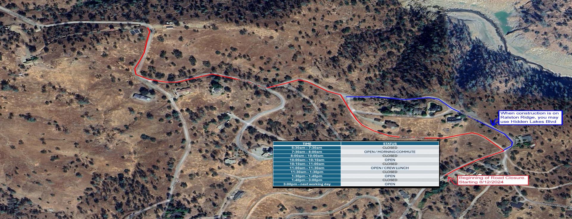 MD-1 Hidden Lakes Blvd Closure map