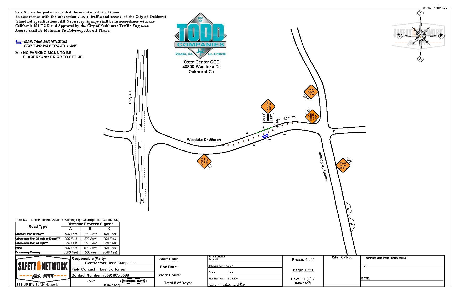 Traffic Control Plan for 40800 Westlake Dr.