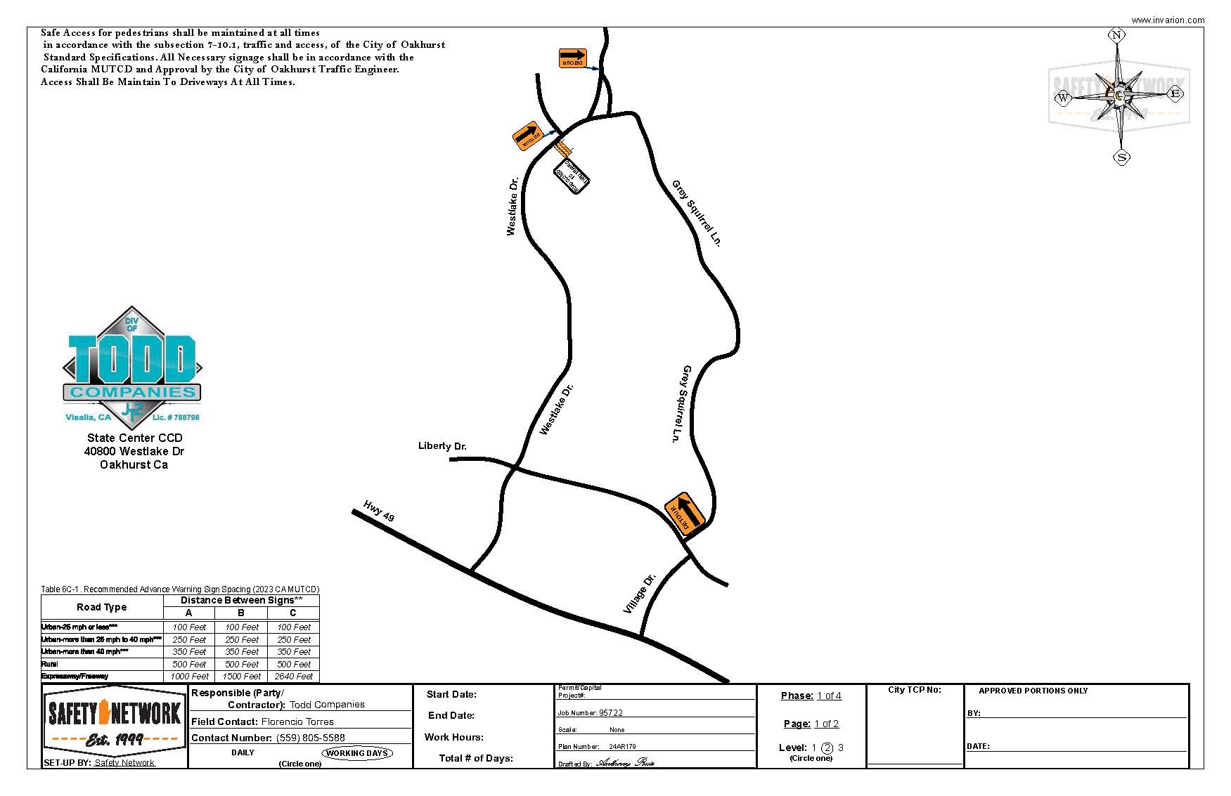 Detours - Traffic Control Plan for 40800 Westlake Dr.