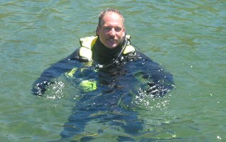 diver in water