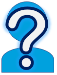 ICON for Questions - question mark set over blue person icon