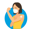 Vaccinated Woman with arm flexed