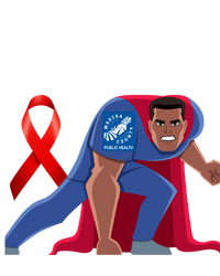 super hero medical staff with Aids ribbon