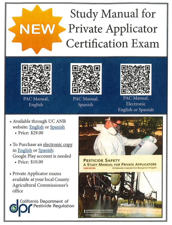 Study Manual for Private Applicator Certifcation Exam