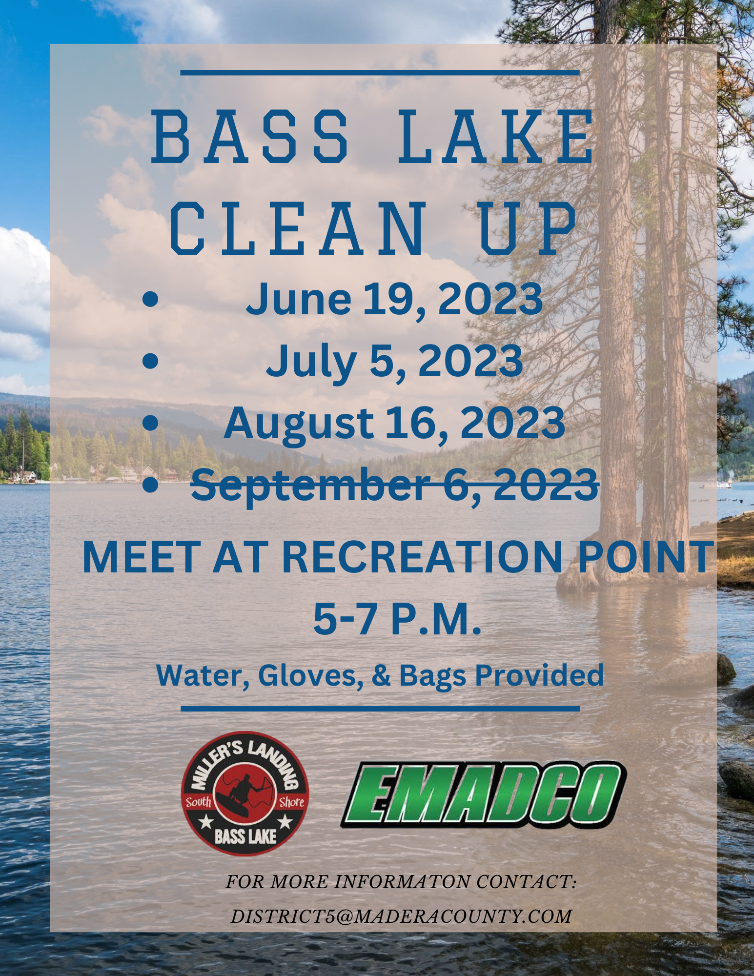 Bass Lake Clean Up Flyer 082123