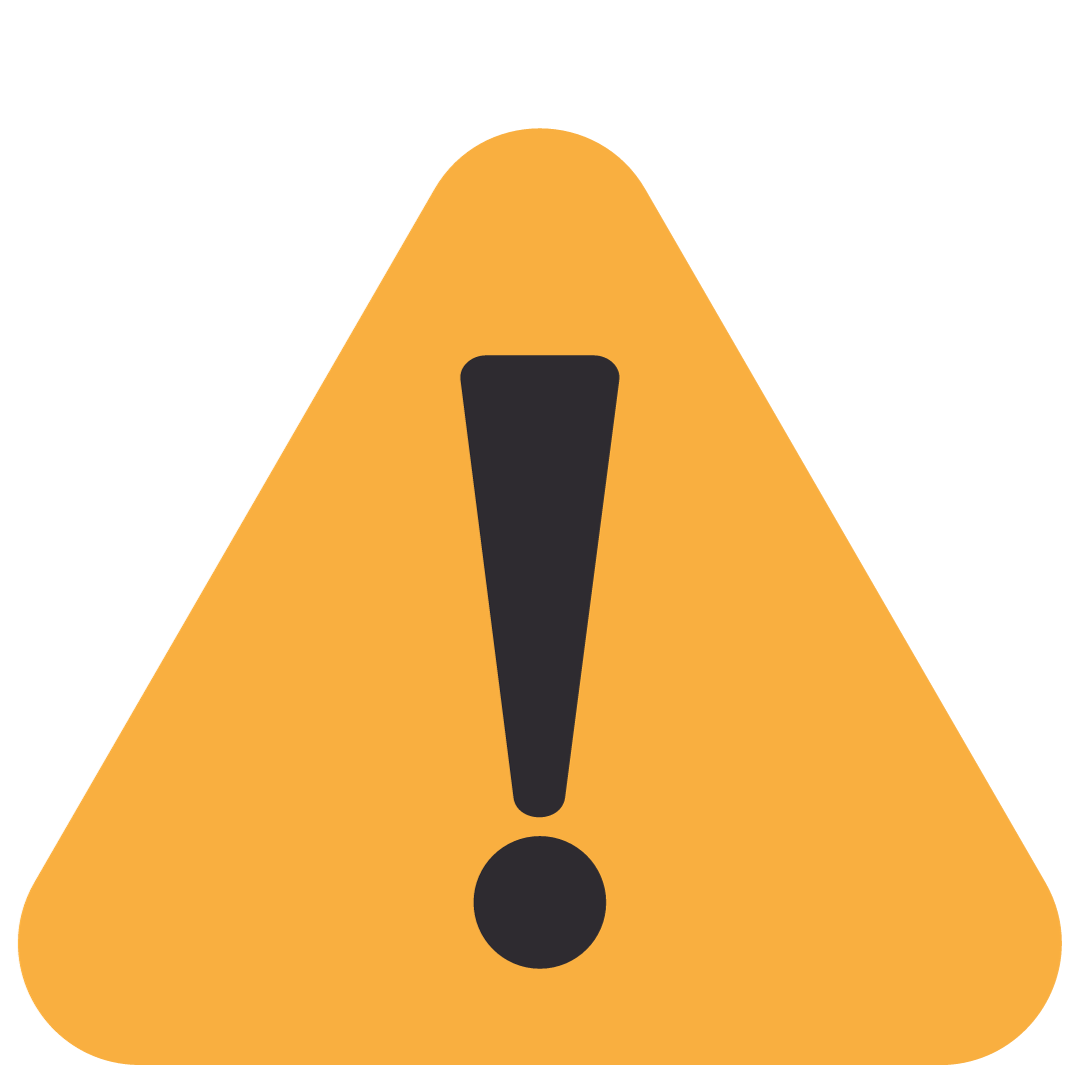 Yellow triangle warning sign